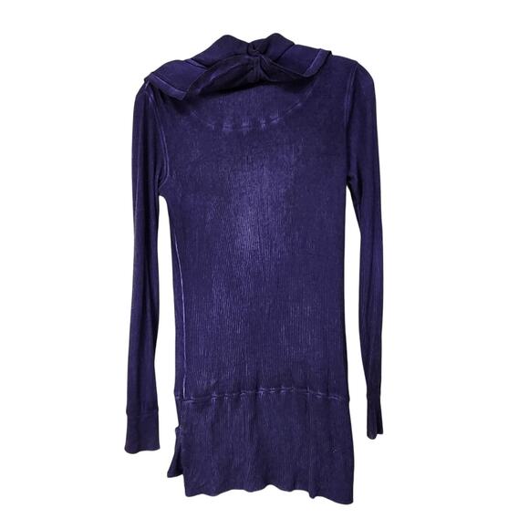 Yest Acubi Hippie Eclectic Mori Girl Lagenlook Purple Ruffled Hoodie Size Small - Picture 2 of 10